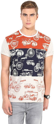 

Fritzberg Printed Men's Round Neck Silver T-Shirt