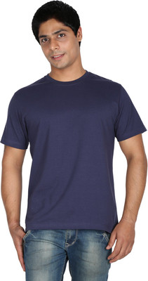 Trendster Solid Men' Round Neck Blue T-Shirt, Dark blue
