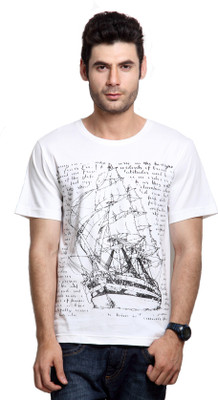 

Rigo Solid Men's Round Neck White T-Shirt