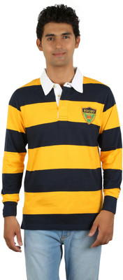 

Red Line Striped Men's Polo Neck Multicolor T-Shirt