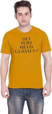 10% OFF on Tantra Graphic Print Men's Round Neck Yellow T-Shirt