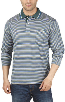

Park Avenue Striped Men's Flap Collar Neck Red T-Shirt