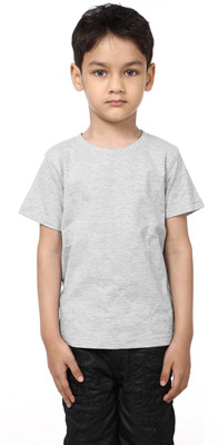 

99Tshirts Boys Solid Cotton T Shirt(Grey, Pack of 1), Grey melange