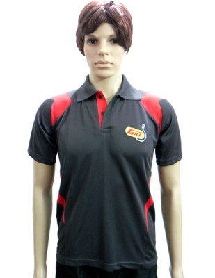 

GKI Solid Men's Polo Neck Grey, Red T-Shirt, Dark grey;red