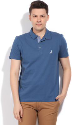 

Nautica Printed Men's Polo Neck Blue T-Shirt, Porthoblue