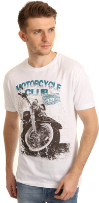 

Wrangler Graphic Print Men's Round Neck White T-Shirt