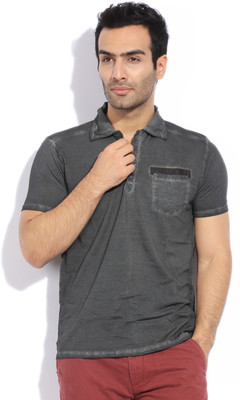 

Breakbounce Solid Men's Polo Neck Grey T-Shirt, Garage grey