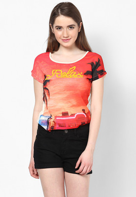 

Candies by Pantaloons Graphic Print Women's Round Neck White T-Shirt