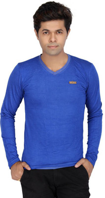 JG FORCEMAN Solid Men's Halter Neck Light Blue T-Shirt