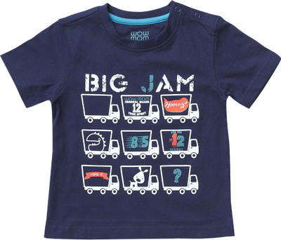 

Wow Mom Girls Printed T Shirt(Dark Blue, Pack of 1, Navy