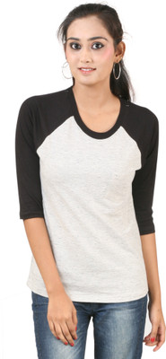 

Hypernation Solid Women' Round Neck White T-Shirt