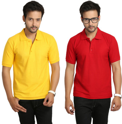 

Weardo Solid Men's Polo Neck Red, Yellow T-Shirt(Pack of 2