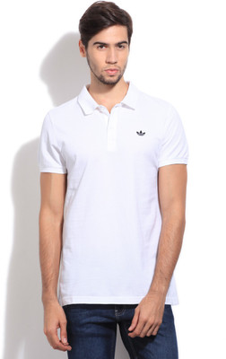

ADIDAS ORIGINALS Solid Men' Polo Neck White T-Shirt, Wht