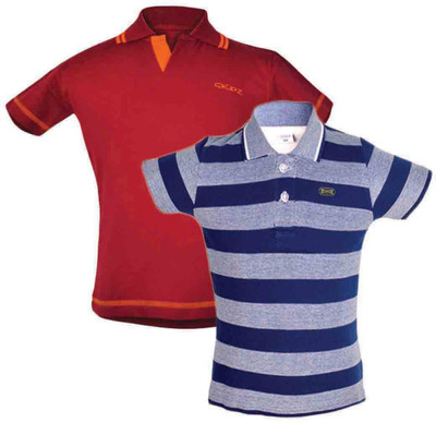 

Gkidz Boys Solid Cotton T Shirt(Multicolor, Pack of 2, Maroon