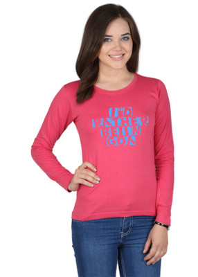 

SayItLoud Printed Women's Round Neck Pink T-Shirt