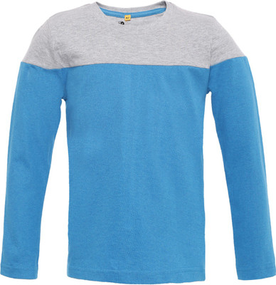 

Insta Fab Boys Solid Cotton T Shirt(Blue, Pack of 1, Light blue