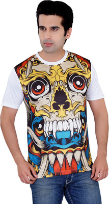 

Tantra Graphic Print Men's Round Neck White T-Shirt