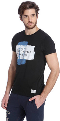 

Jack & Jones Printed Men's Round Neck Black T-Shirt