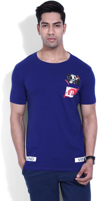 

United Colors of Benetton. Printed Men's Round Neck Purple T-Shirt, M21