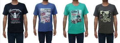 

Safari Printed Men's Round Neck Multicolor T-Shirt(Pack of 4
