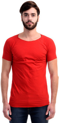 

Mi Moda Solid Men' Round Neck Red T-Shirt