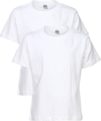 

Gkidz Boys Solid T Shirt(White, Pack of 2