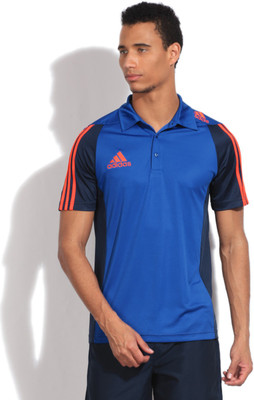 

ADIDAS Solid Men' Polo Neck Blue T-Shirt, Blubea/conavy