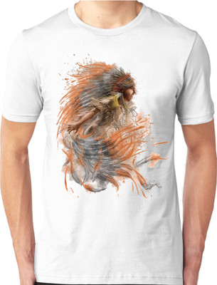 

Foscous Printed Men' Round Neck White T-Shirt