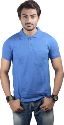 Spur Solid Men's Polo Neck Blue T-Shirt, Baby blue