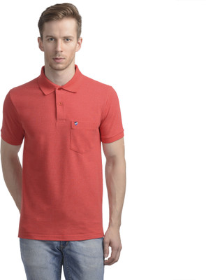 

WRIG Solid Men's Polo Neck Red T-Shirt