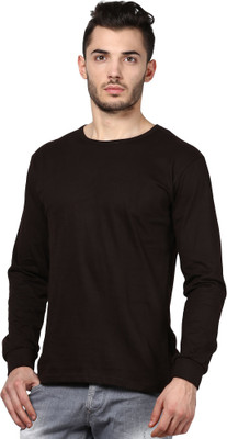 

Inkovy Solid Men's Round Neck Brown T-Shirt