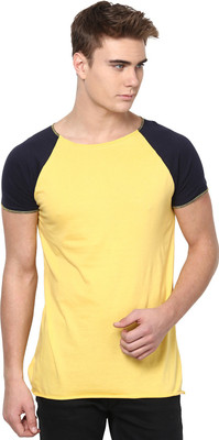 

Unisopent Designs Solid Men' Round Neck Yellow, Black T-Shirt