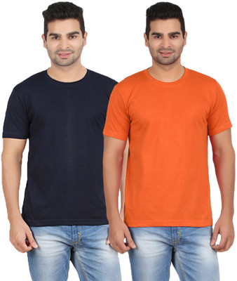 

Gallop Solid Men' Round Neck Multicolor T-Shirt(Pack of 2