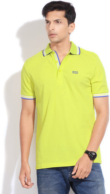 

Hugo Boss Solid Men's Polo Neck Yellow T-Shirt
