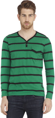

Rockhard Striped Men's V-neck Multicolor T-Shirt