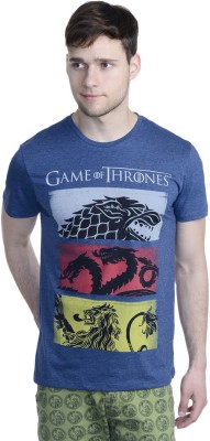 

Game of Thrones Printed Men's Round Neck Blue T-Shirt, Twilight blue melan