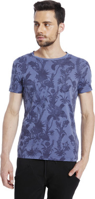 

Jack & Jones Printed Men's Round Neck Blue T-Shirt, Bright cobalt