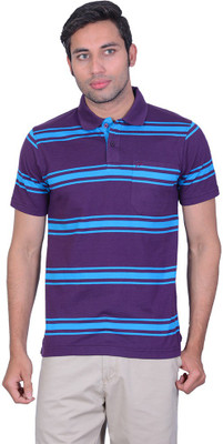 

Proline Striped Men's Polo Neck Purple T-Shirt
