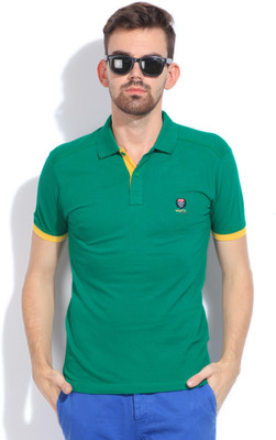 

Mufti Solid Men's Polo Neck Green T-Shirt