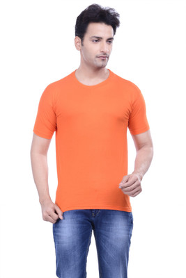 

MKM Solid Men' Round Neck Orange T-Shirt
