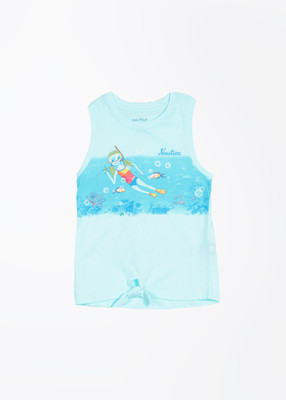 

Nautica Girls Printed T Shirt(Blue, 445
