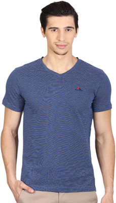 

Monte Carlo Striped Men's V-neck Blue T-Shirt
