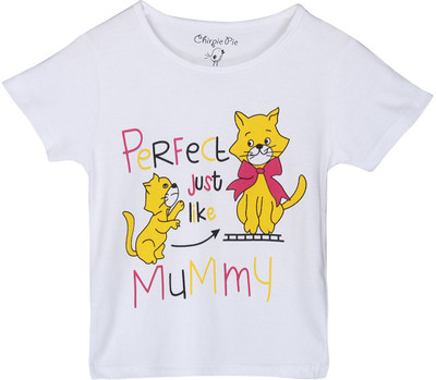 

Chirpie Pie by Pantaloons Girls Graphic Print T Shirt(White