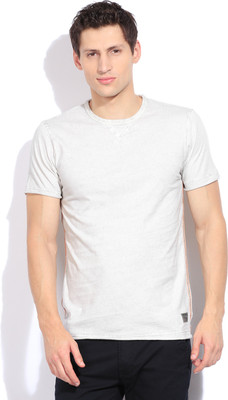 

Jack & Jones Solid Men's Round Neck Grey T-Shirt, Cloud dancer