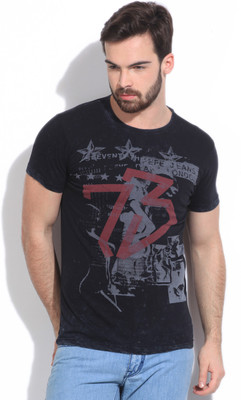 

Pepe Jeans Printed Men's Round Neck Black T-Shirt, Wsh blk