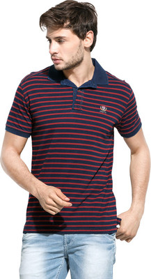 

Mufti Striped Men's Polo Neck Dark Blue T-Shirt, Indigo