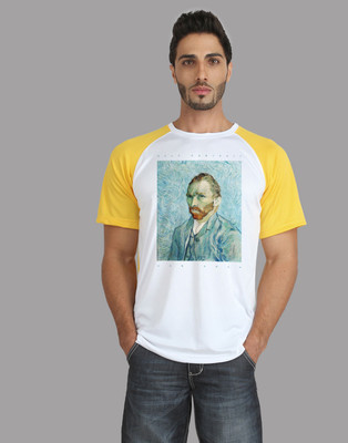 

Trionic Printed Men's Round Neck Yellow, White T-Shirt, Canary yellow