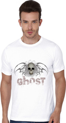 Trendster Printed Men' Round Neck White T-Shirt