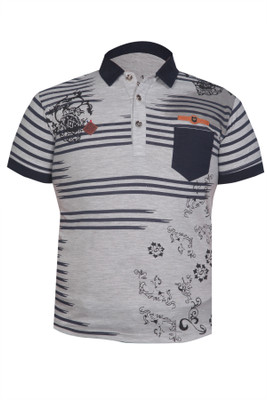 

Awack Boys Printed Cotton T Shirt(Grey, Pack of 1
