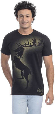 

Game of Thrones Printed Men' Round Neck Black T-Shirt